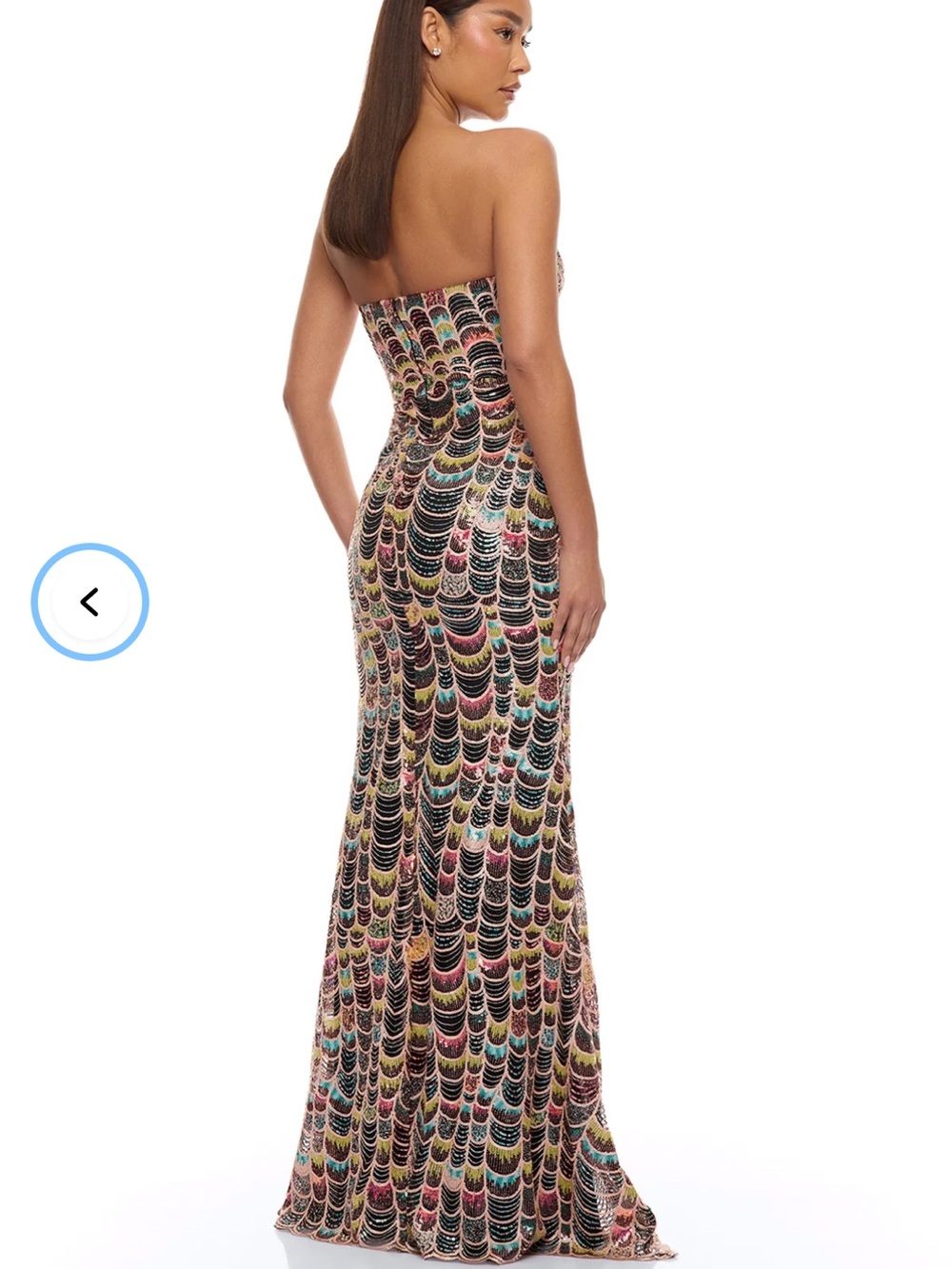 Aliyah Strapless Sequin Gown - Multi Color - Picture 4 of 5